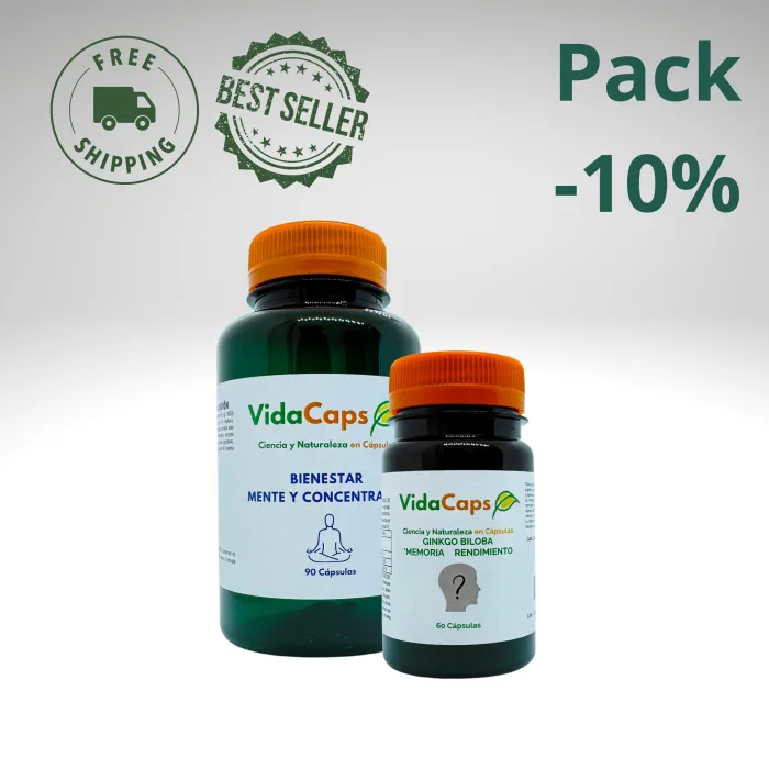 Pack que combina extractos vegetales de uso tradicional con vitaminas que contribuyen al funcionamiento normal del sistema nervi