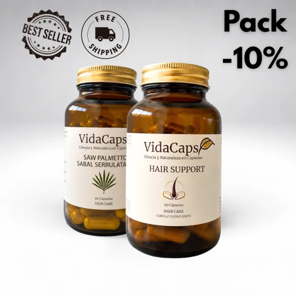 Combina el complemento a base de aminoácidos y Biotina que contribuye al mantenimiento del Cabello y uñas VidaCaps Cabello y Uña